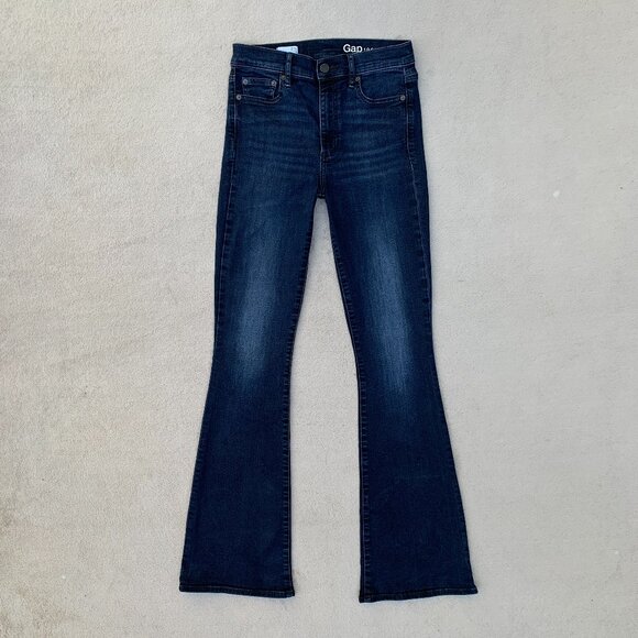 Gap 1969 High Rise Resolution Skinny Flare Jeans Sz27 - Picture 1 of 16